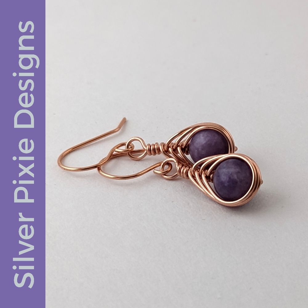 Handmade Lepidolite Drop Earrings